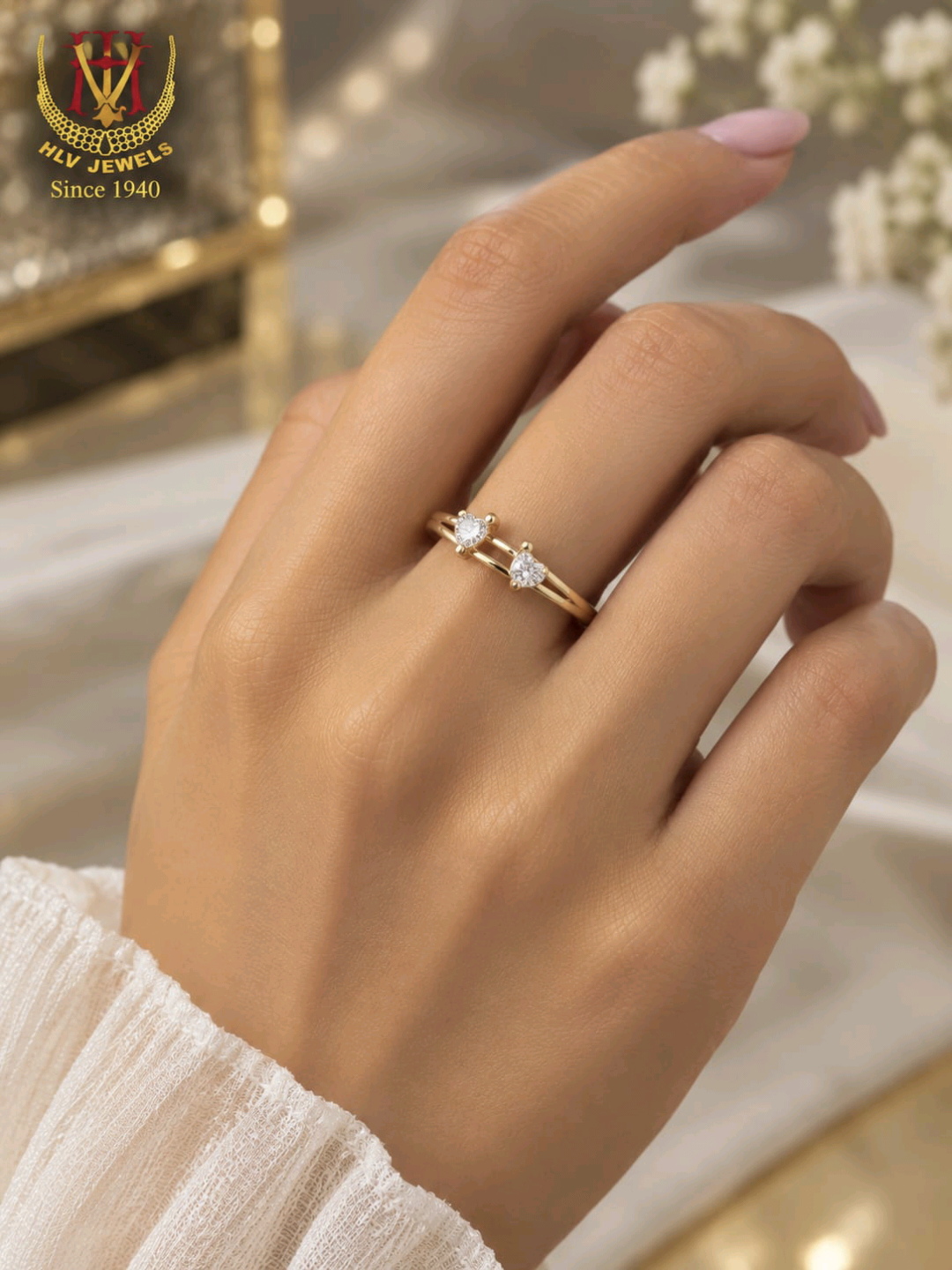 IRAA Two-Stone Bypass Ring