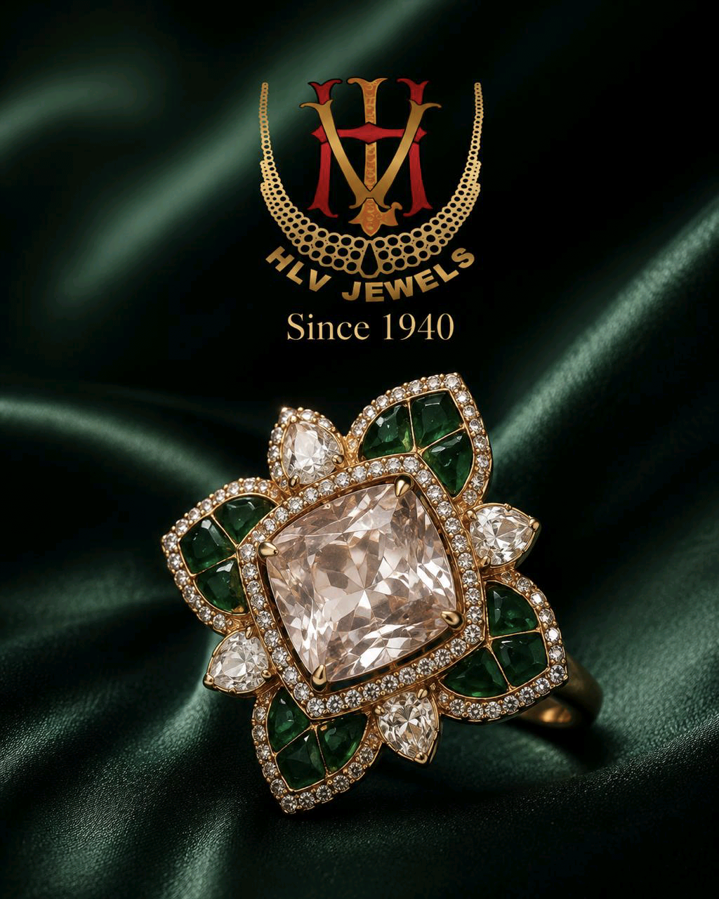 Polki with Diamond & Emerald