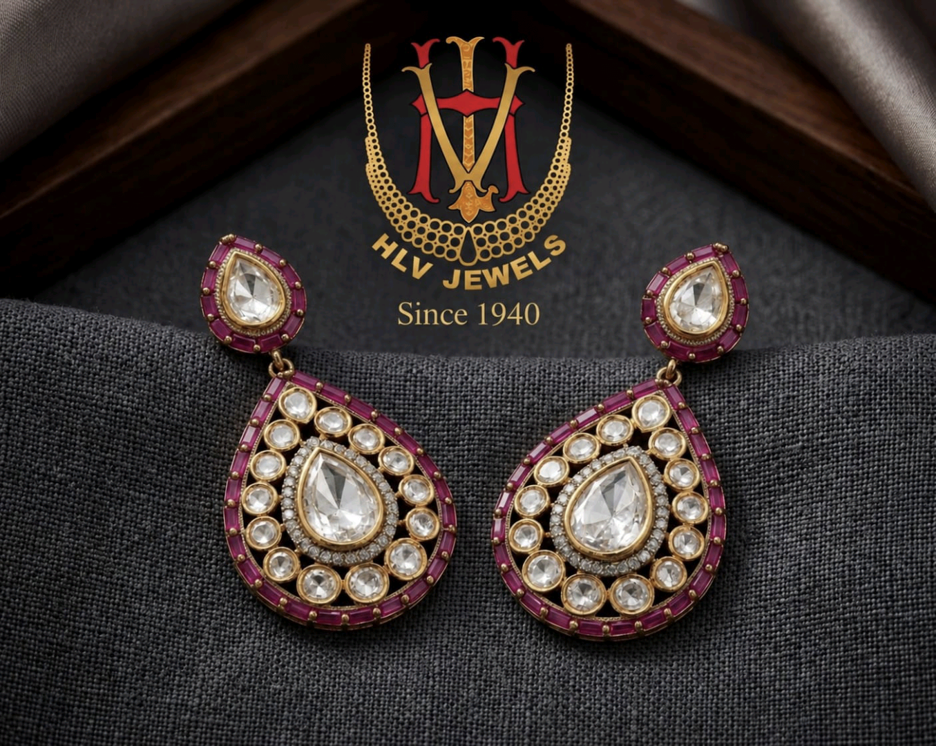 Earrings with Ruby & Diamond