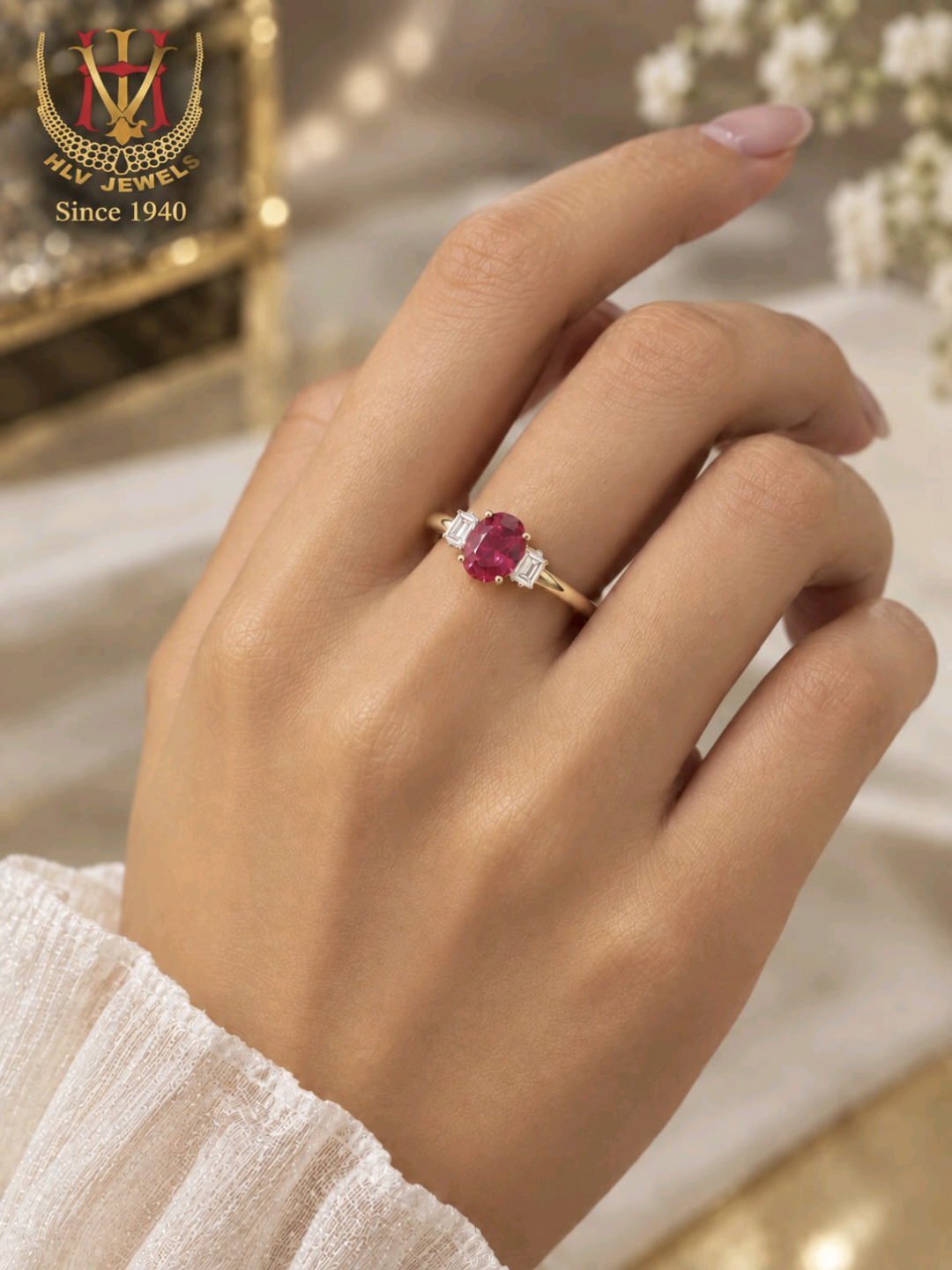 IRAA Ruby Baguette Ring
