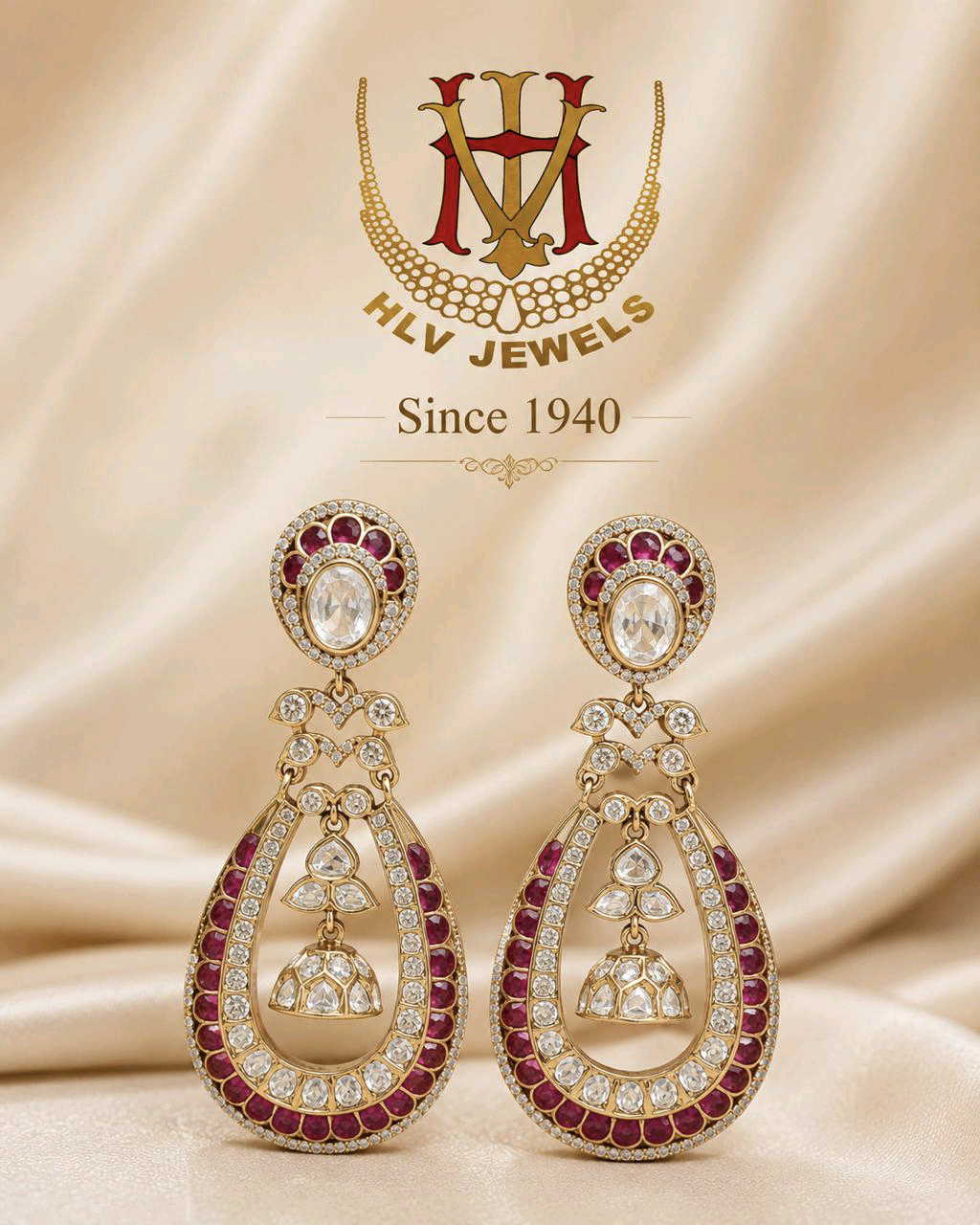 Earrings with Diamond & Ruby